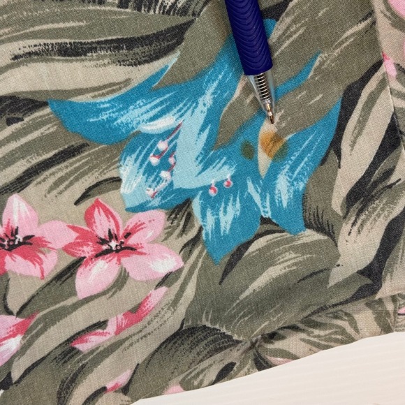 Vintage Button Up Size 22W Tropical Leopard Floral Short Sleeve Shirt Summer - Picture 9 of 10